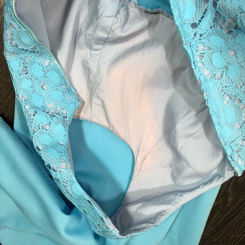 Vintage 69s 70s Lace Maxi Dress/Mother of the Bride Dress - Picture 11 of 16
